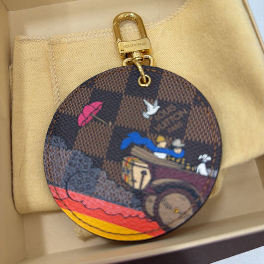 Louis Vuitton Brown Leather Damier Car Bag Charm