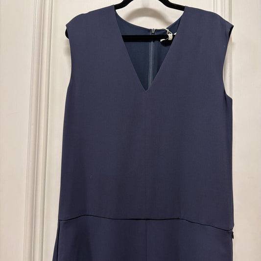 Navy Triacetate V Neck Dress (NWT)
