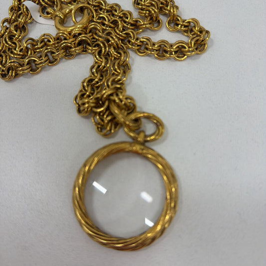 Gold Plate Magnifing Glass 18" Necklace