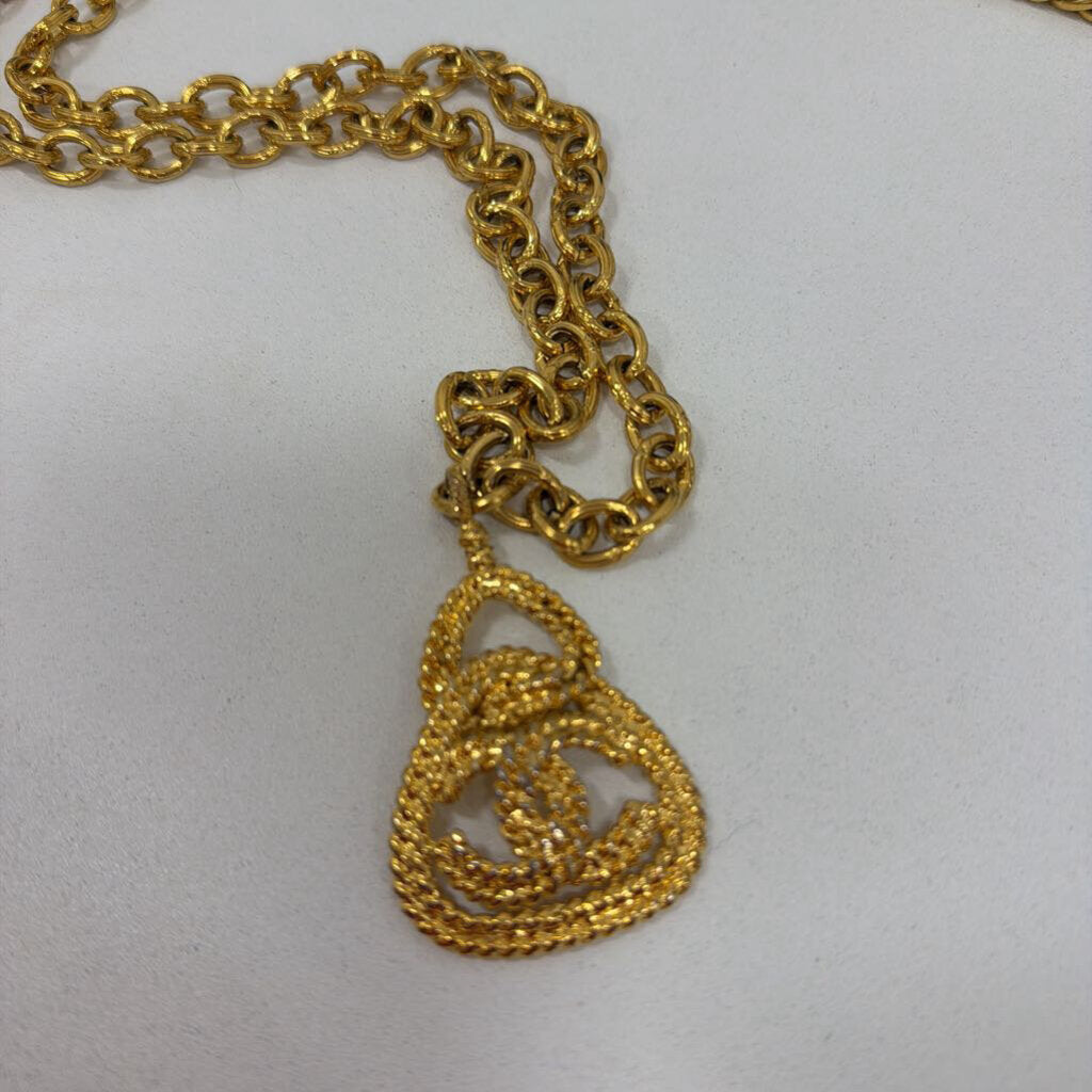 Gold Plate Rope CC Necklace