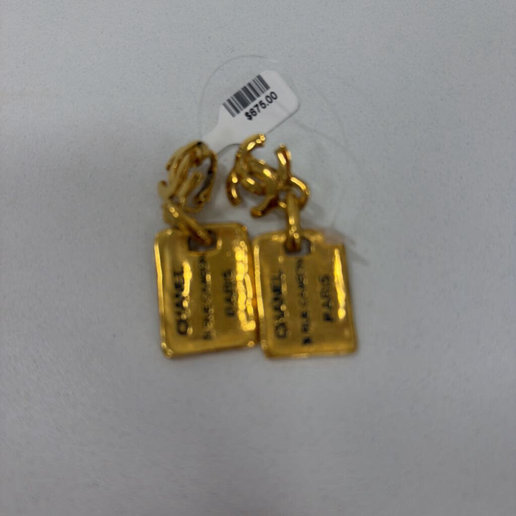 Gold Plate 31 Rue Cambon CC Earrings