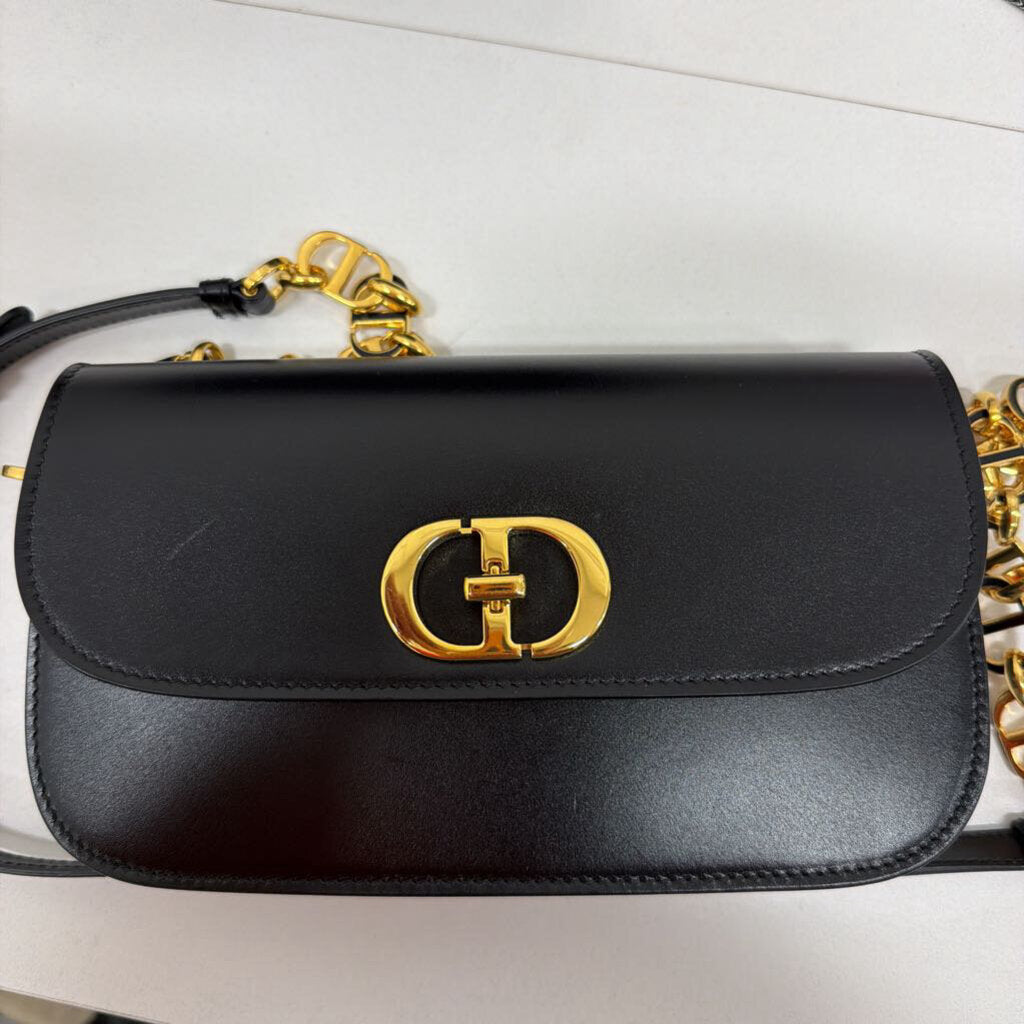 Black Leather Montaigne Avenue Bag