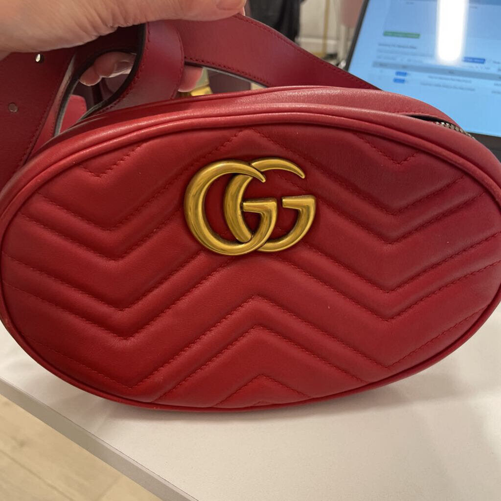 Red GG Marmont Belt Bag