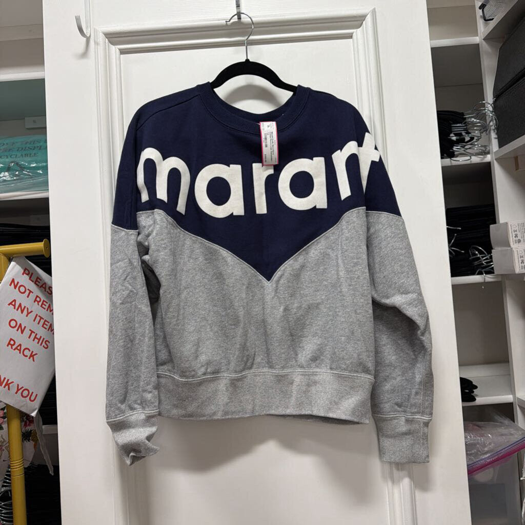 Navy/Grey Cotton Fleece Logo Sweatshirt