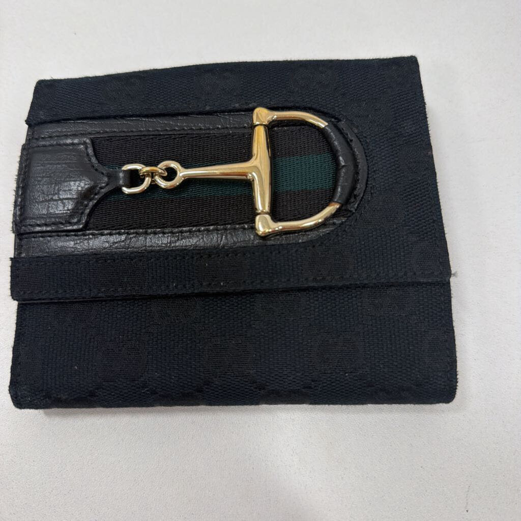 Black Canvas Horsebit Wallet