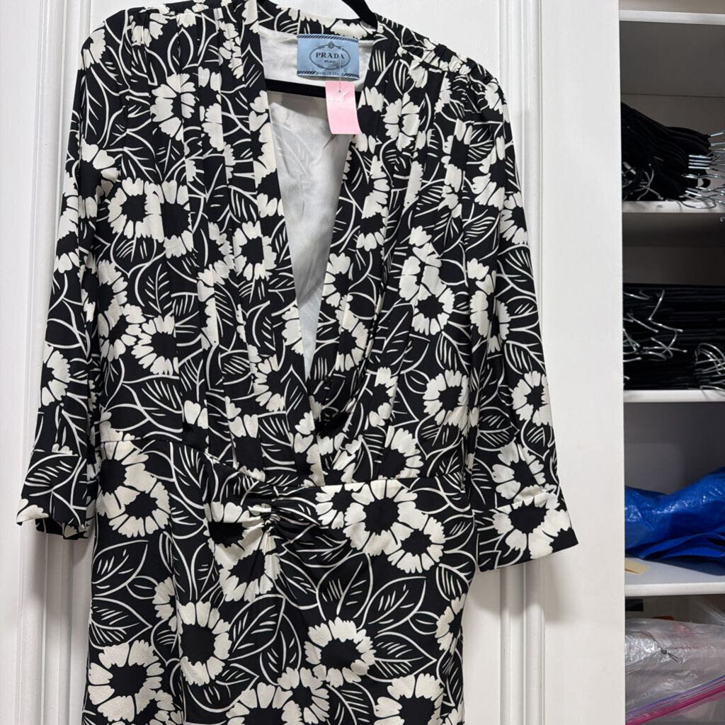 Black Print Cupro Mini Dress, n/a