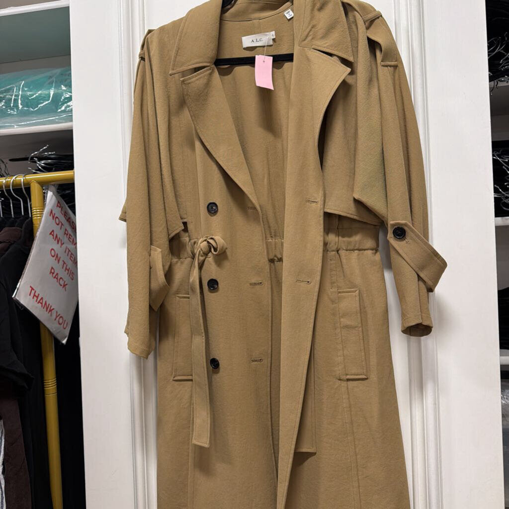 Khaki Poly Trench Coat