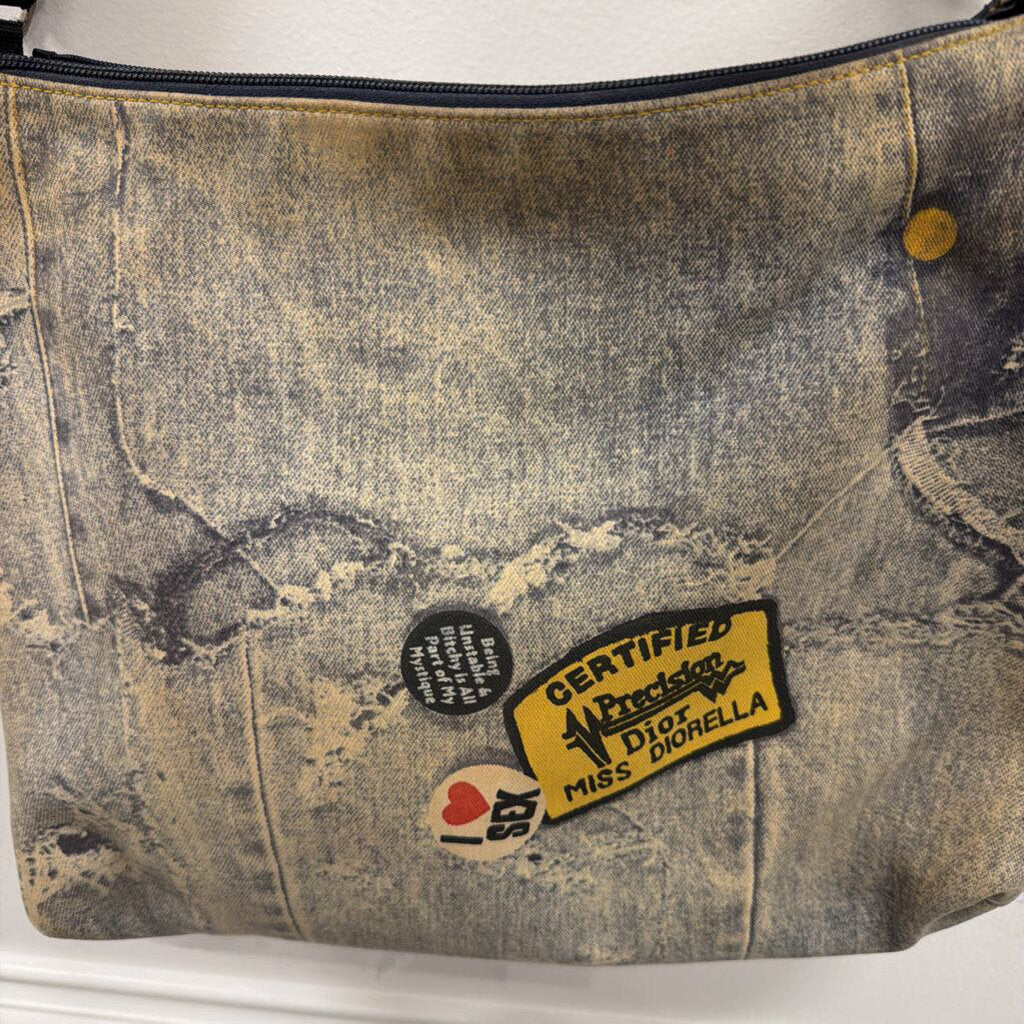 Denim Diorella Messenger Bag (As is Interior Zipper)
