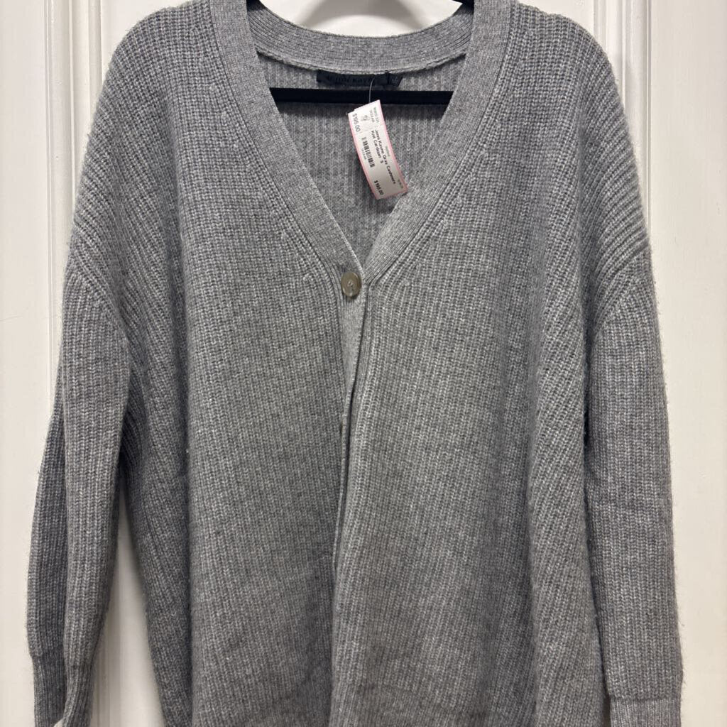 Gray Cashmere Knit Cardigan
