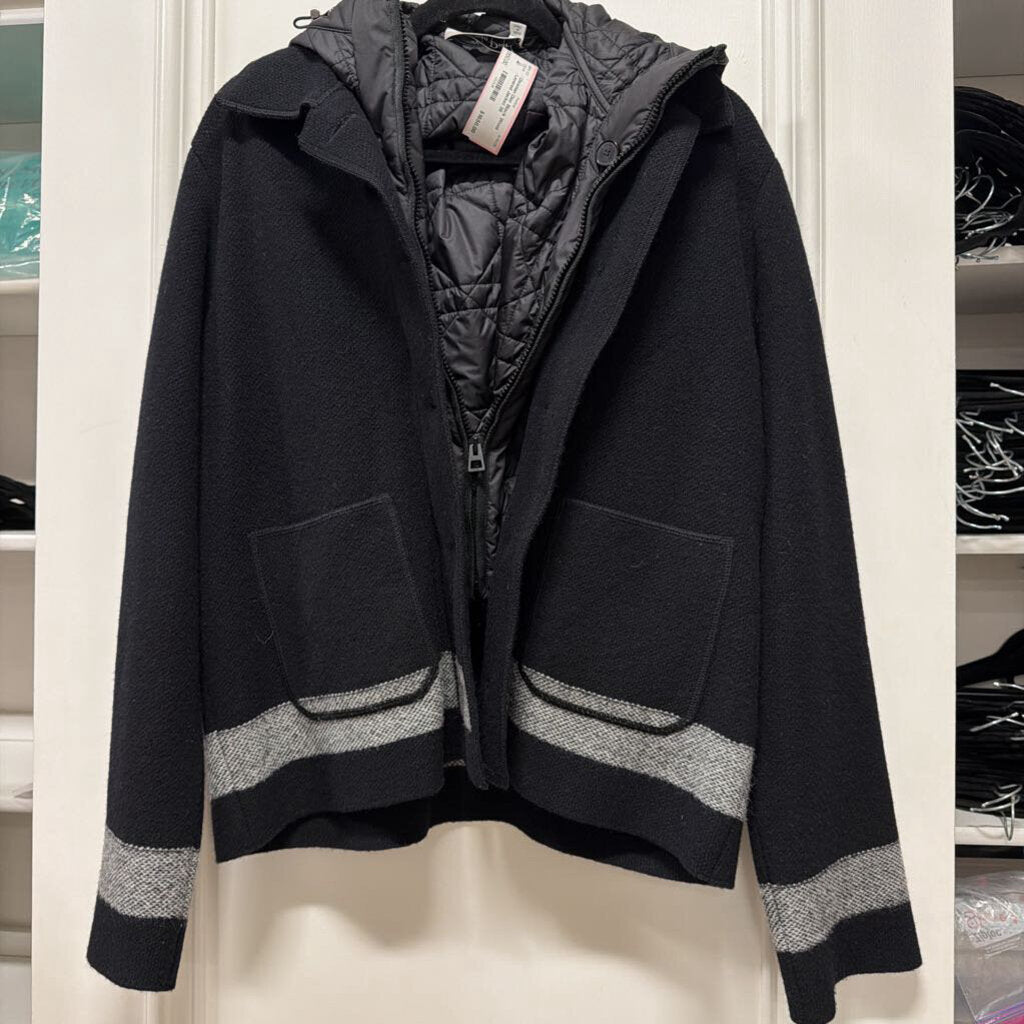 Black Wool Layered Jacket