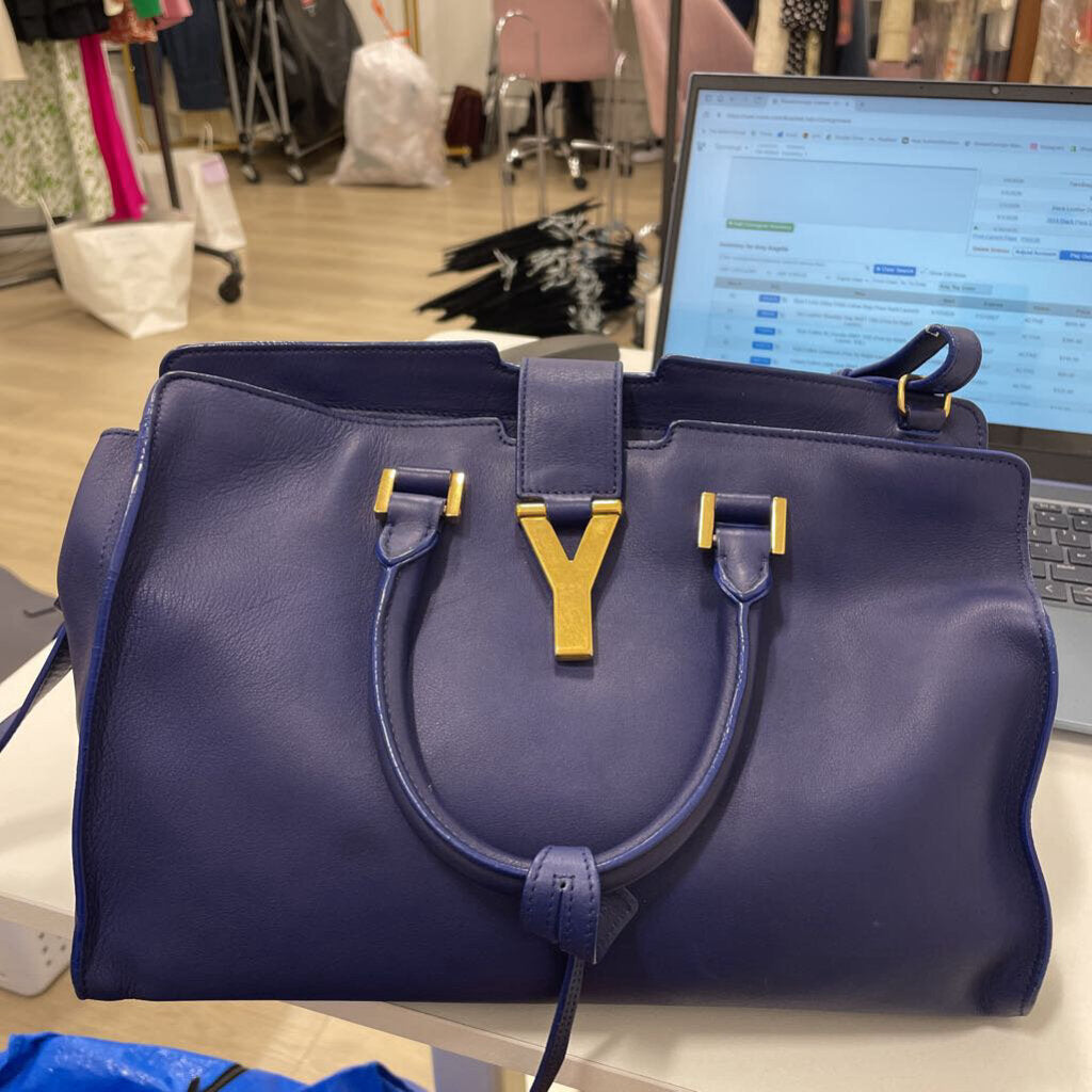Blue Y Line 2Way Petite Cabas Bag