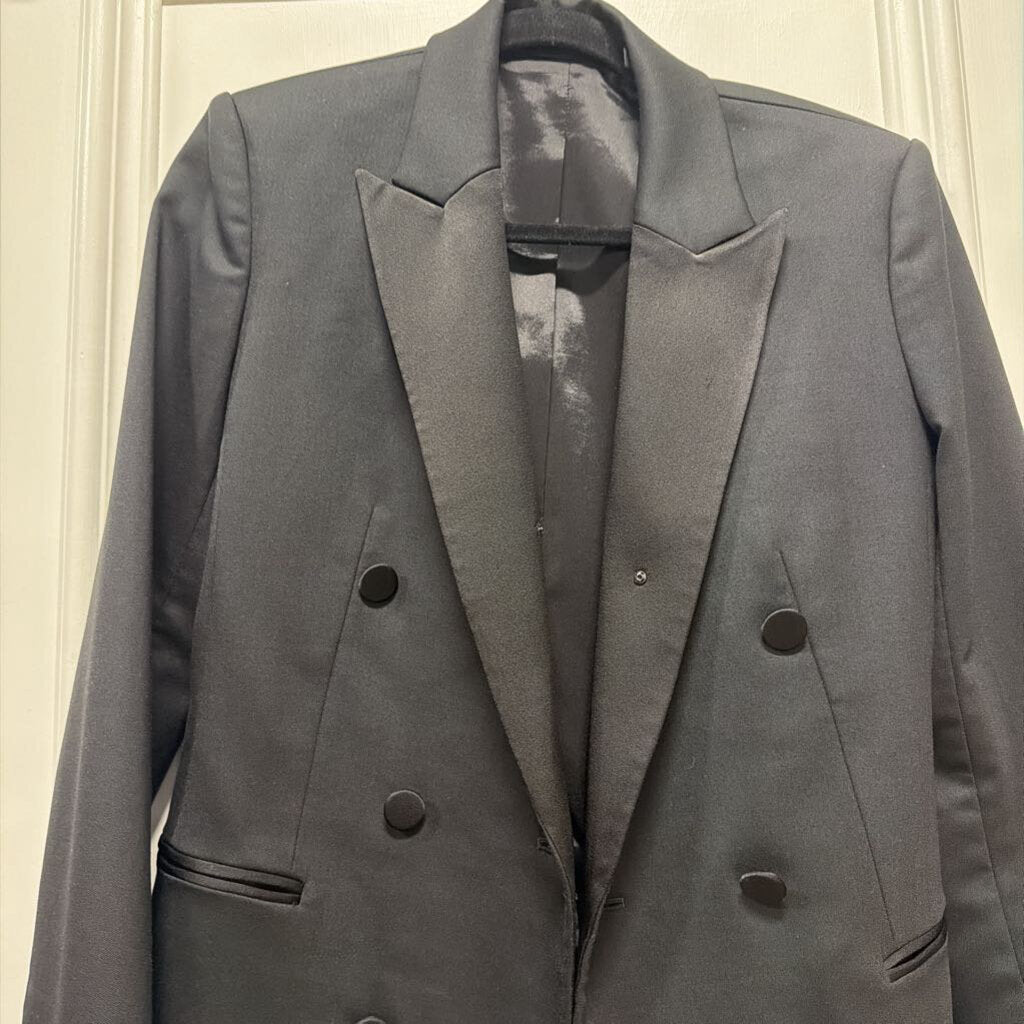 Black Poly/Wool Blazer