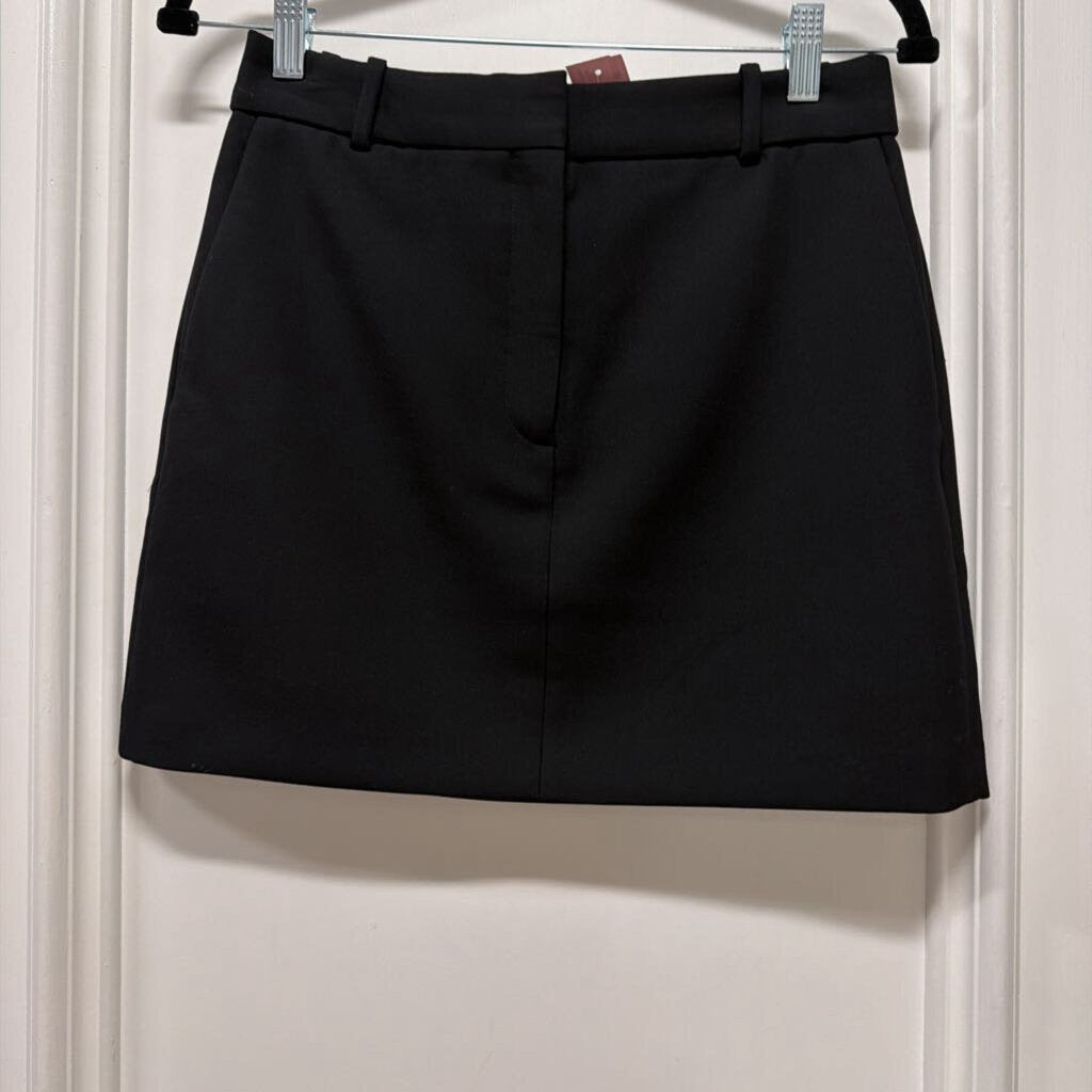 Black Poly/Cotton Mini Skirt