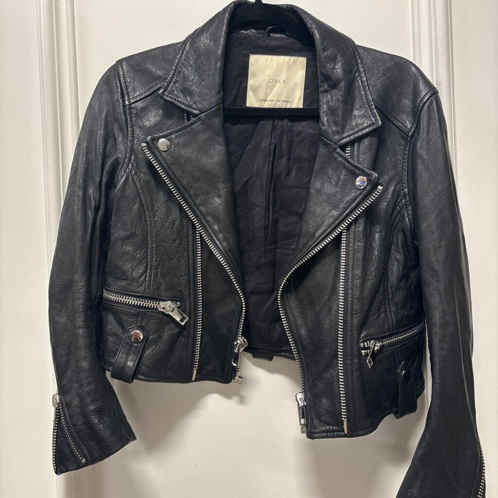 Black Leather Moto Jacket