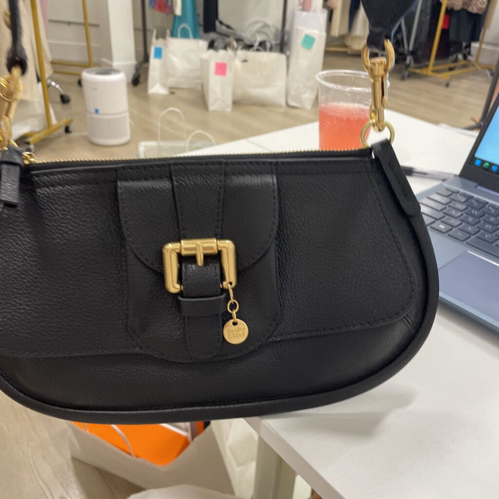 Black Leather Gold HW Lesly Bag (est 600)