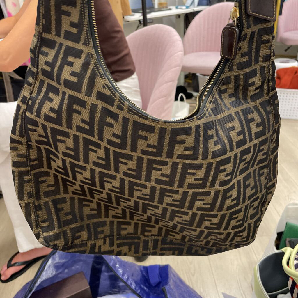 Brown Zucca Canvas Shoulder Bag