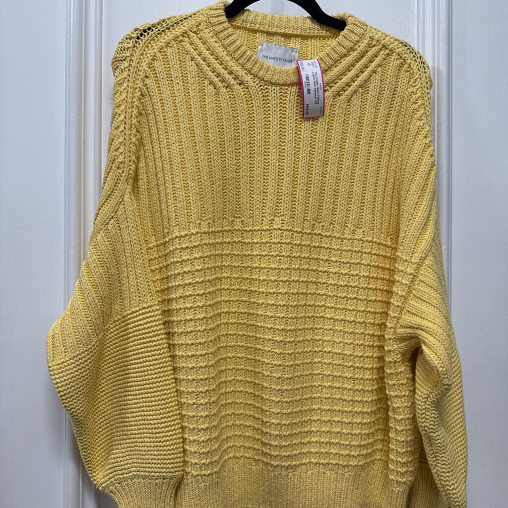 Yellow Cotton Knit Sweater
