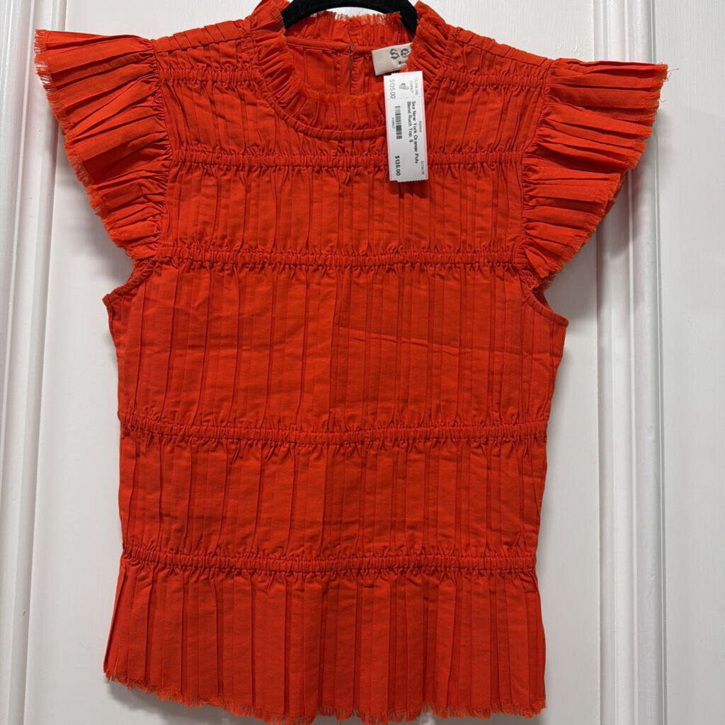 Orange Poly Blend Ruch Top, S