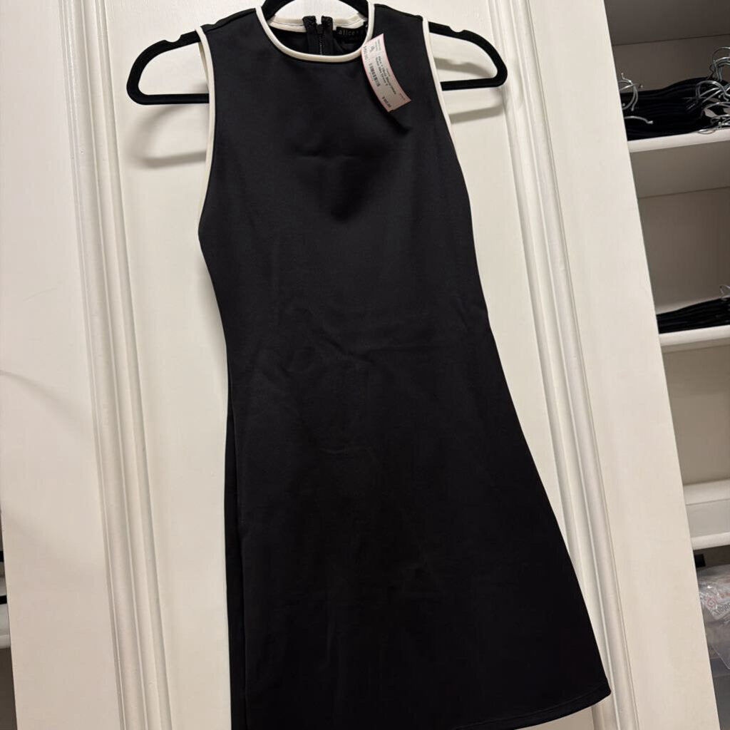 Black/White Nylon Mini Dress