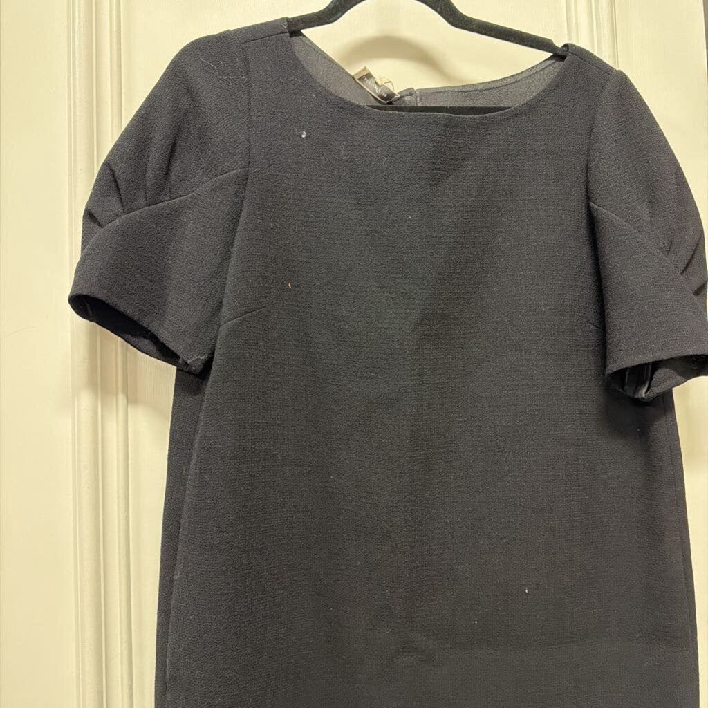 Black Wool SS Midi Dress
