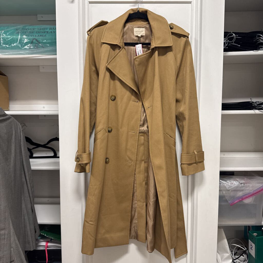 Camel Cotton Trench Coat