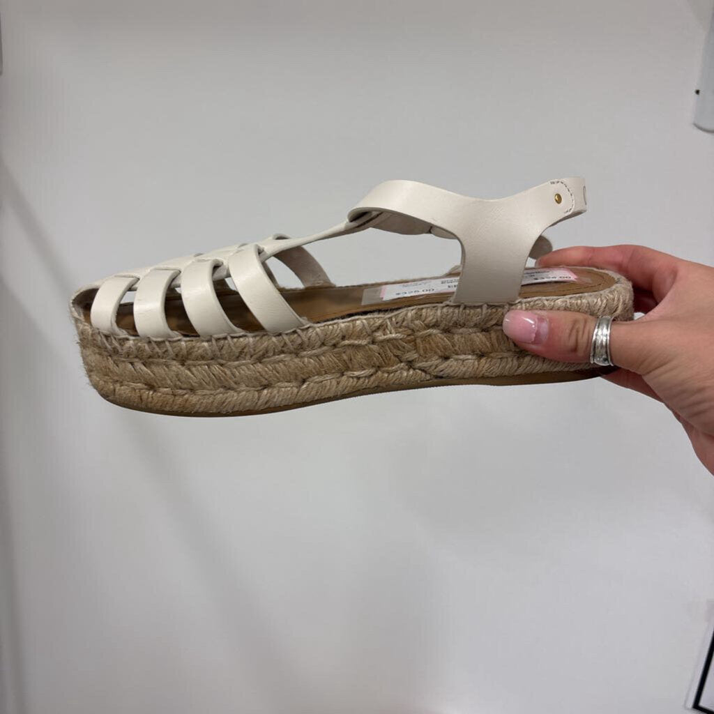White Leather Espadrill Sandal