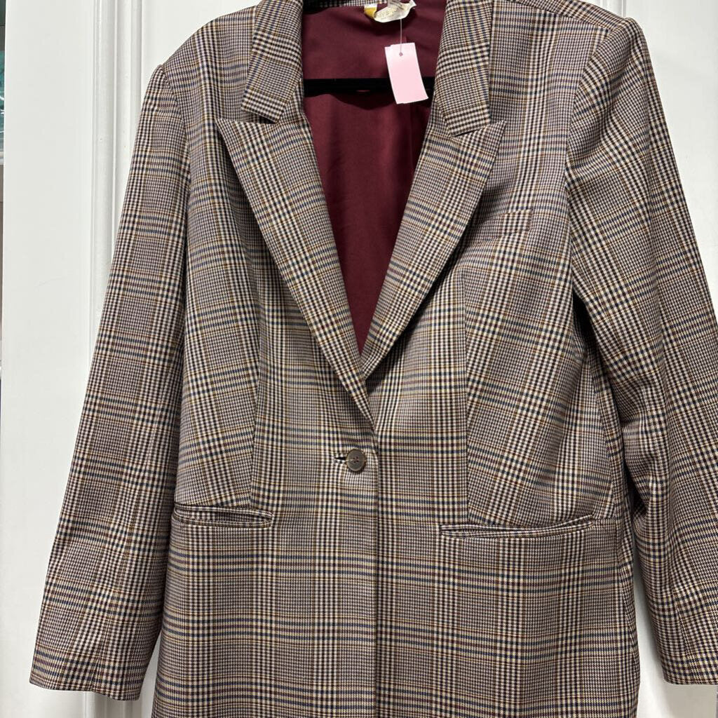 Brown Plaid Blazer