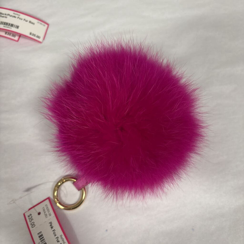 Pink Fox Fur Bag Charm