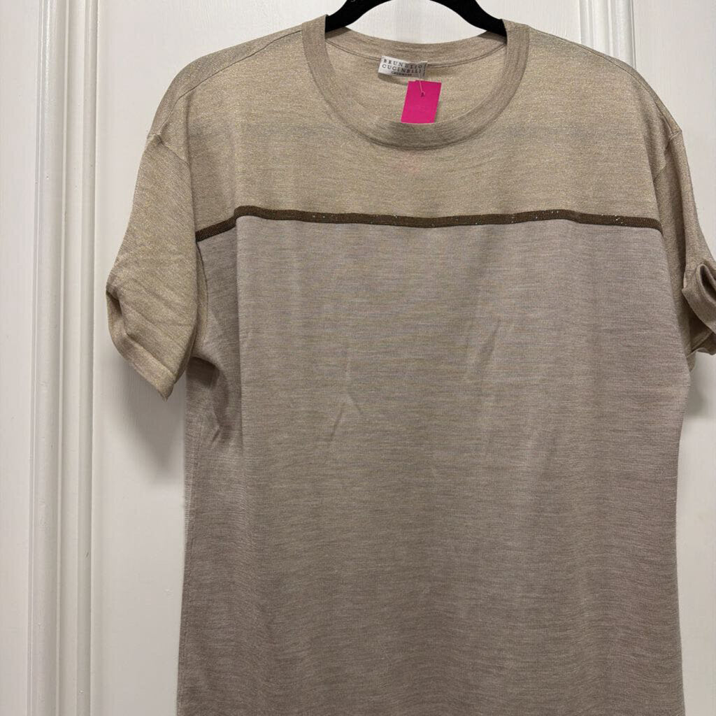 Beige Cashmere Blend Monili-Bead Top