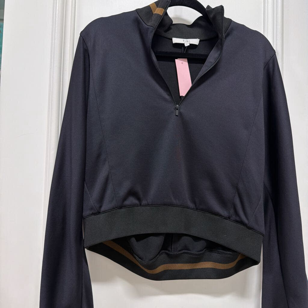 Black Poly/Cotton Quarter Zip