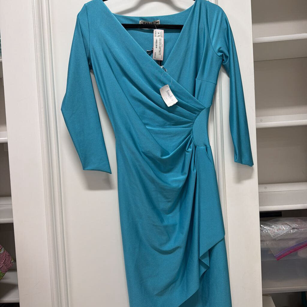 Turquoise Poly Wrap Dress (NWT 595)