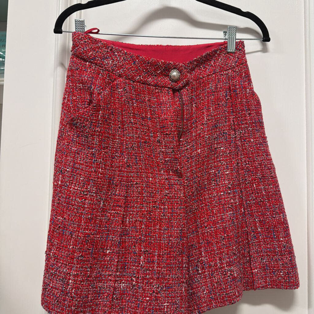 Red Tweed Shorts