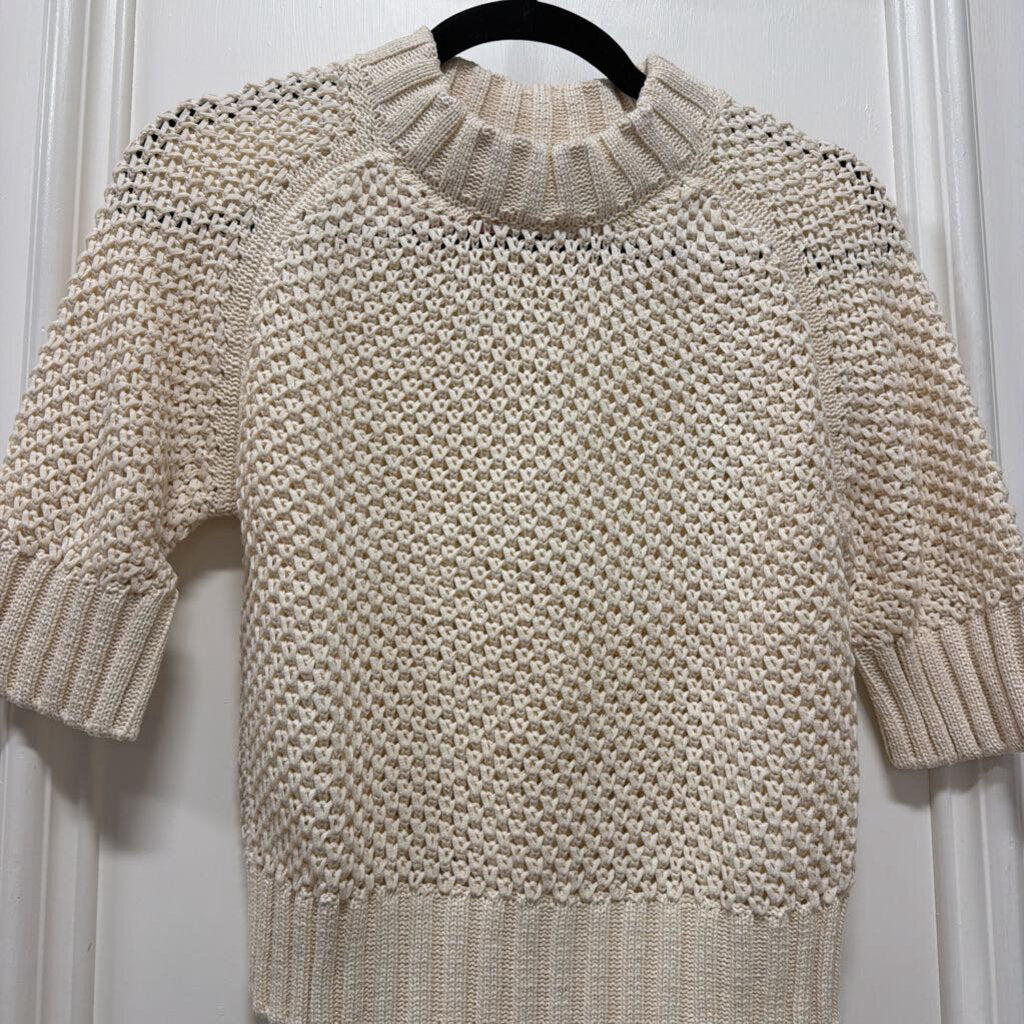 Cream Cotton Crochet Sweater