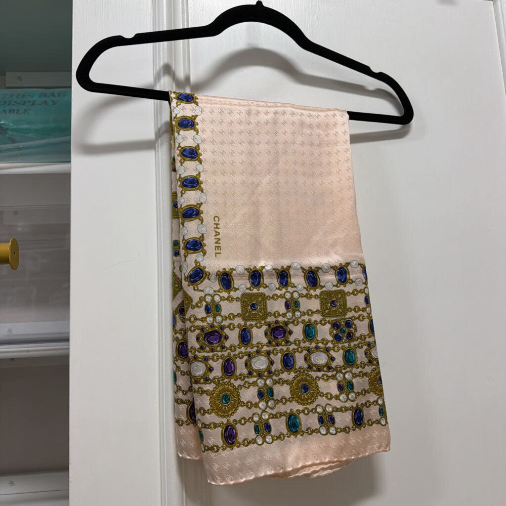 Pink/Mulit Silk CC Scarf