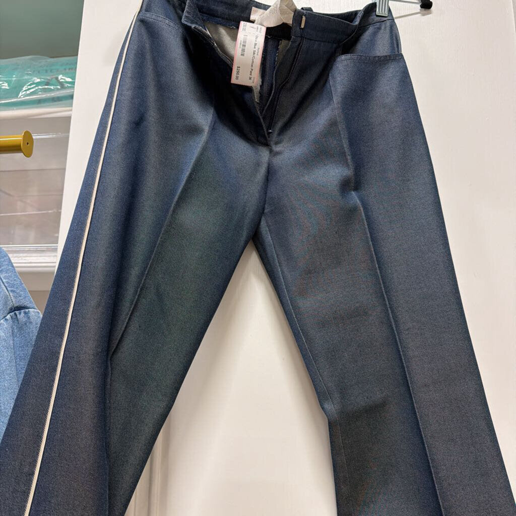 Blue Silk/Cotton Pant