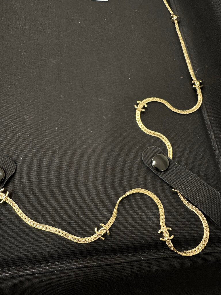 Gold Tone CC Station Necklace (new, 1250) w/ Box