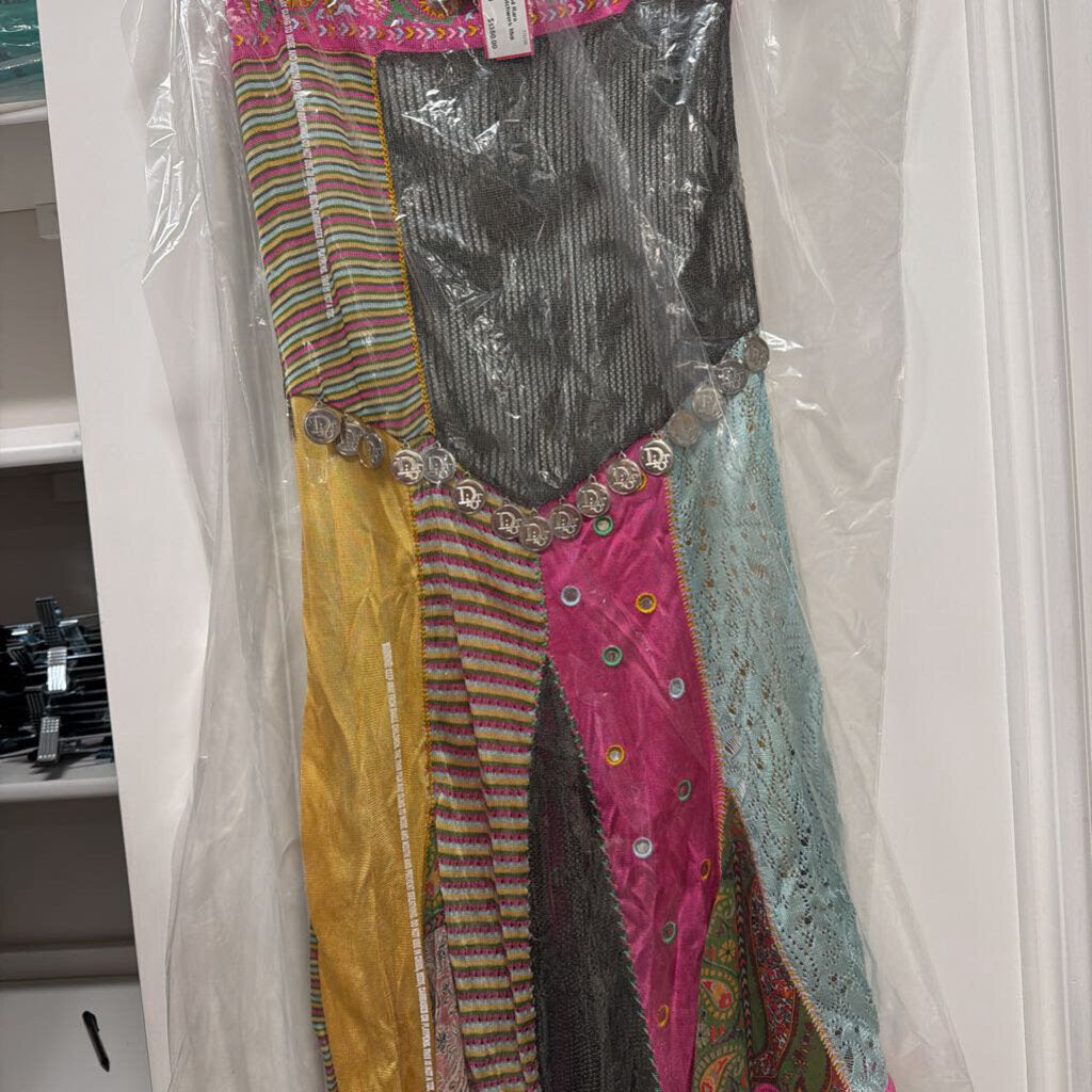 2004 Rare Medallion-Trim Patchwork Midi Skirt