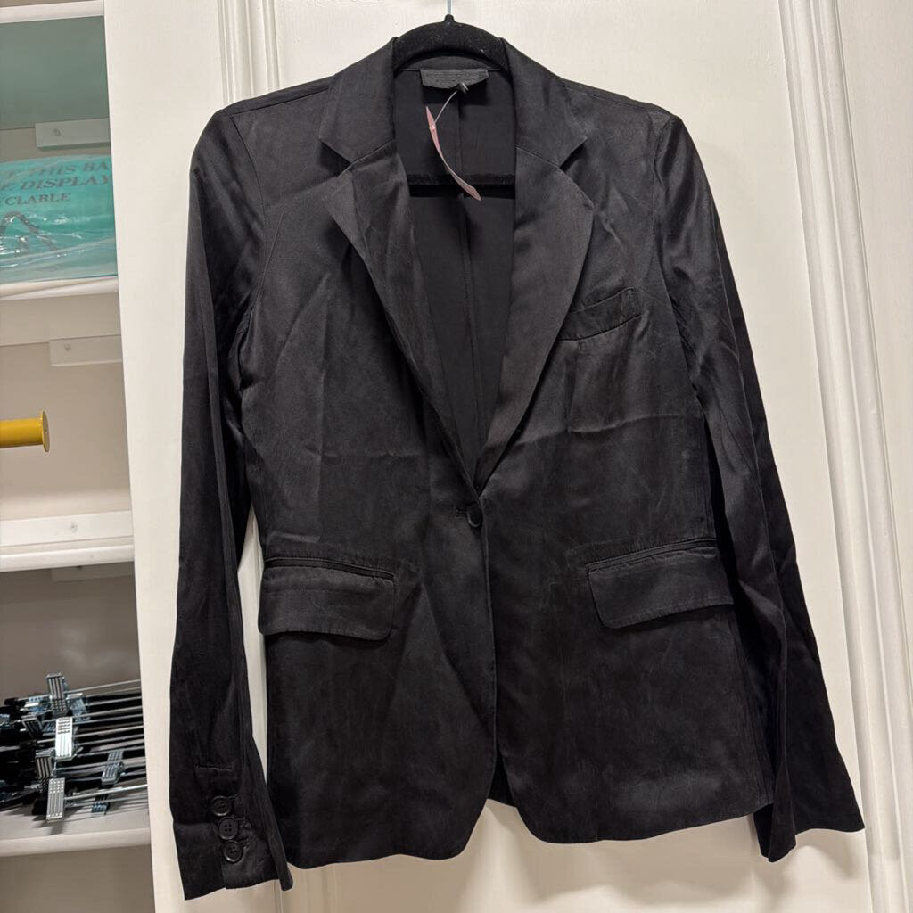 Nili Lotan Black Silk Blazer