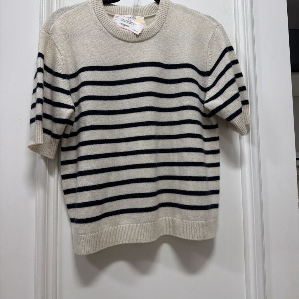 White Black Stripe Cashmere Sweater