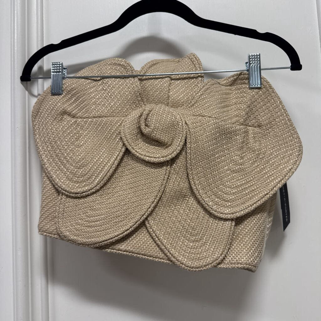 Brown Poly Floral Bustier Top (NWT)