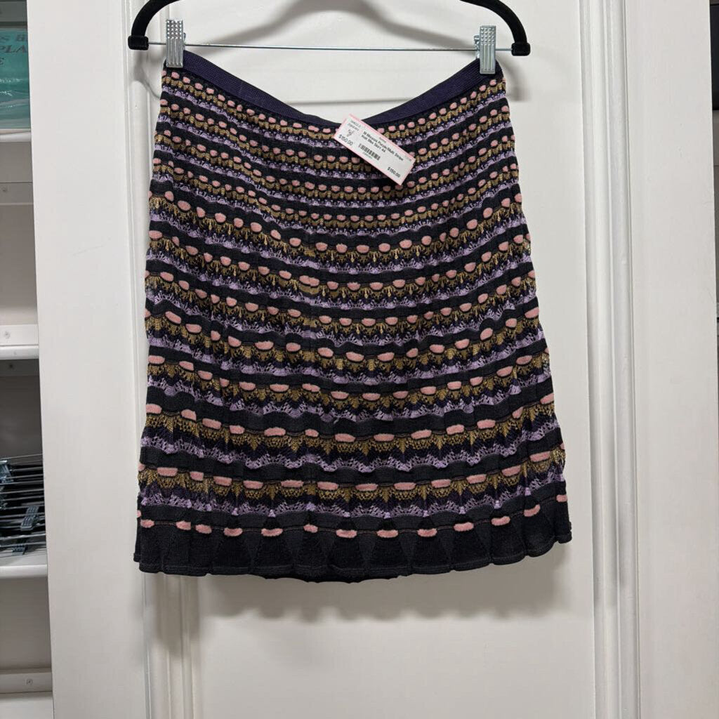 Purple/Multi Stripe Knit Mini Skirt