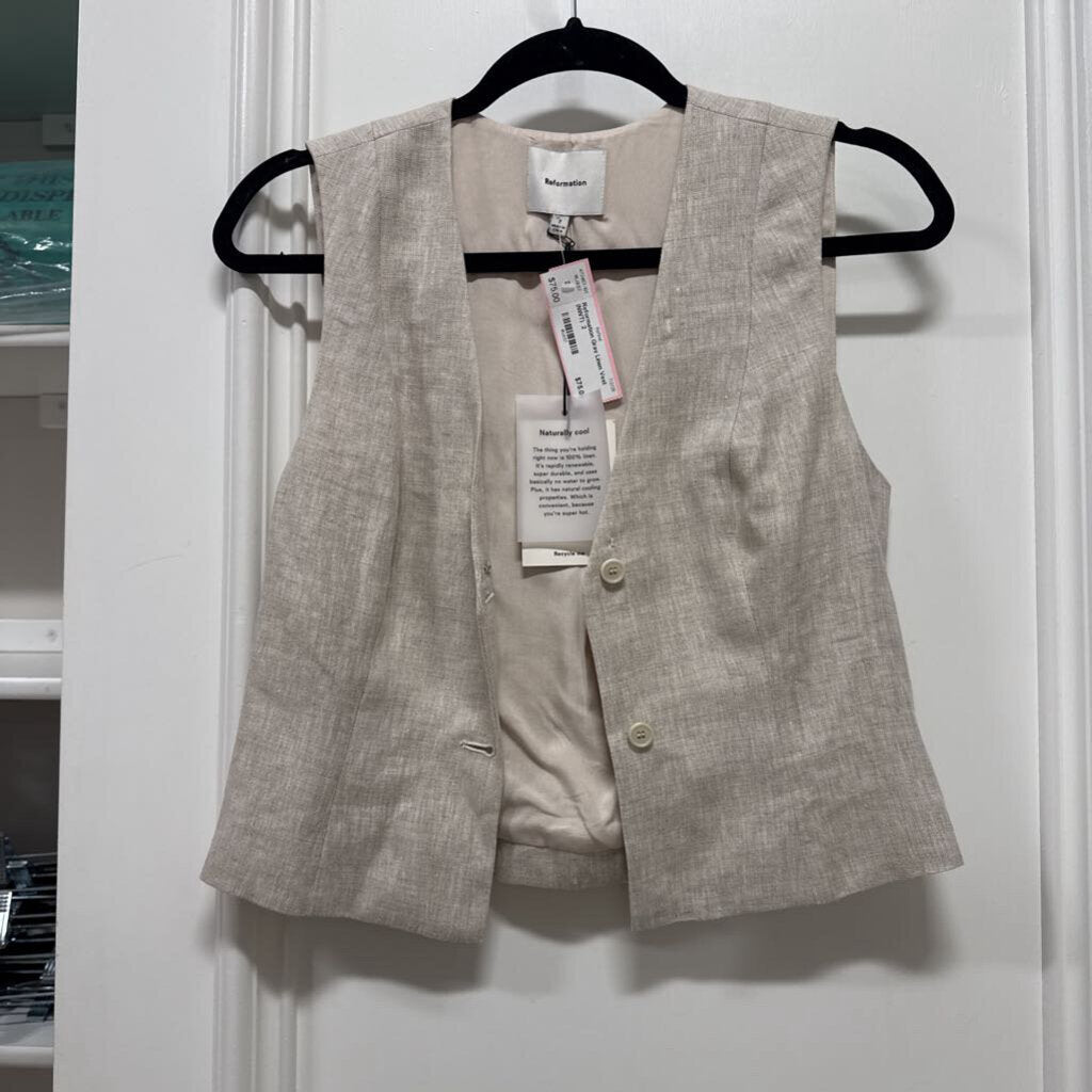 Gray Linen Vest (NWT)