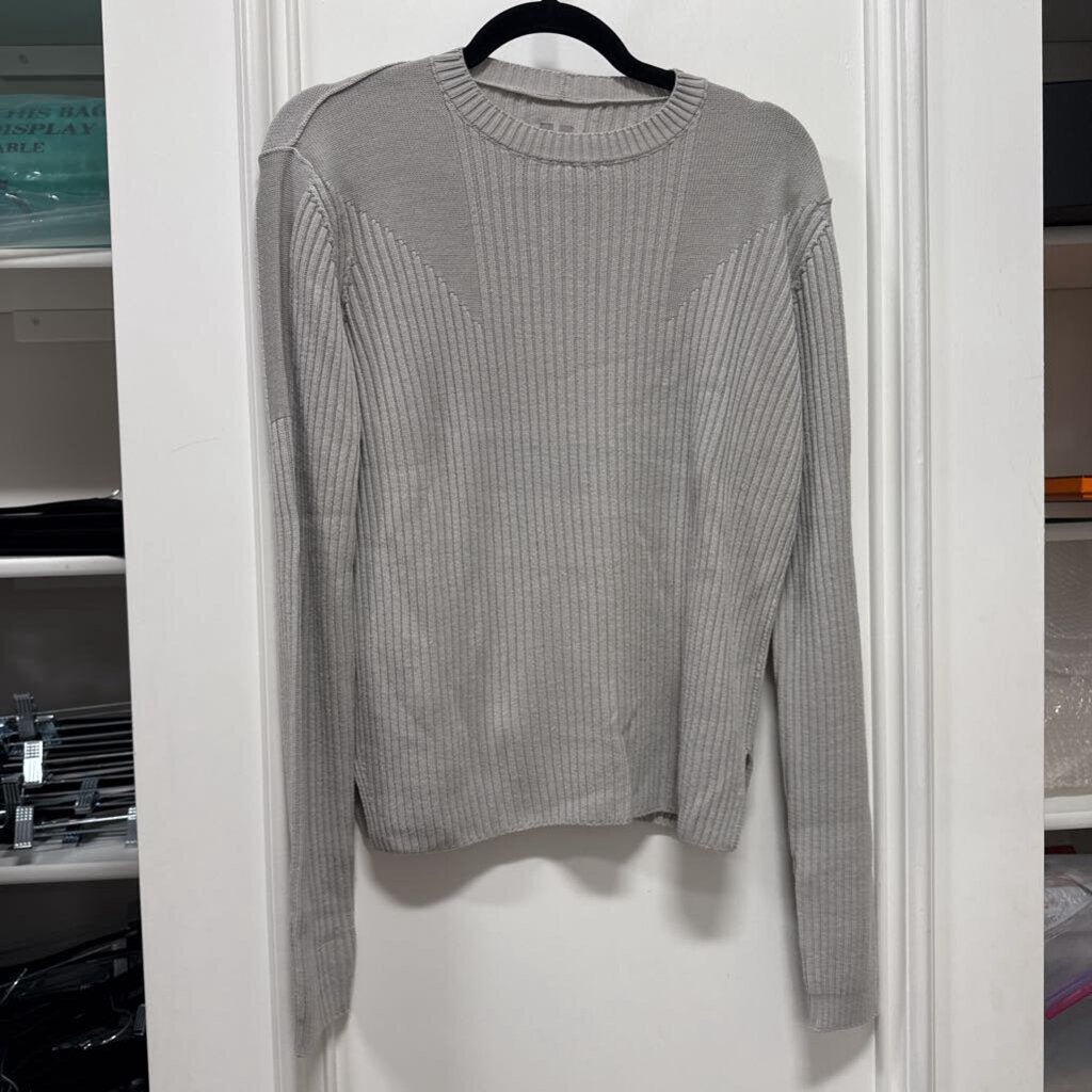 Gray Wool Ribbed Sweater
