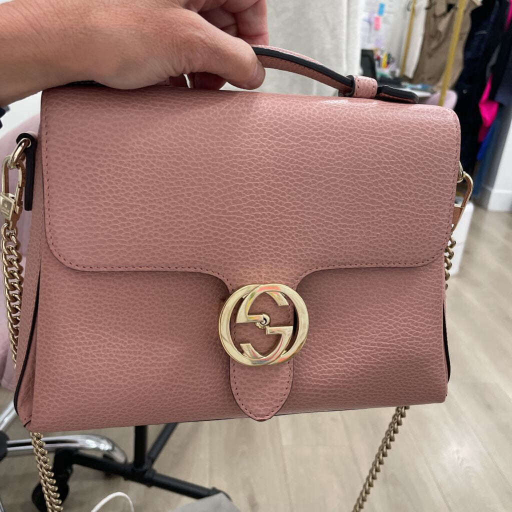 Pink Interlocking G Top Handle Bag