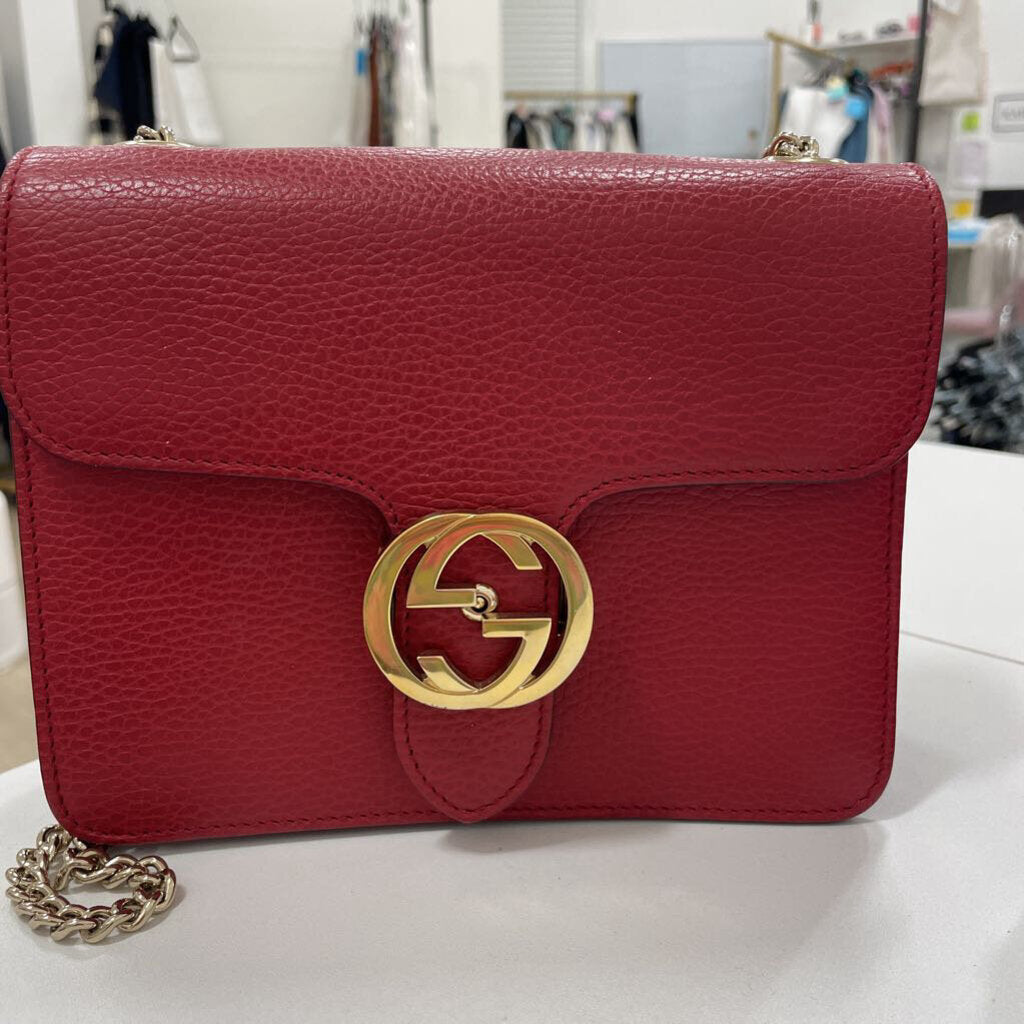 Red Small Interlocking G Shoulder Bag