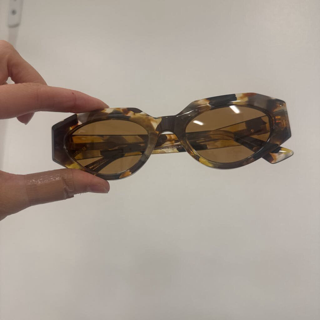 Brown Tortoise Oval Sunglasses