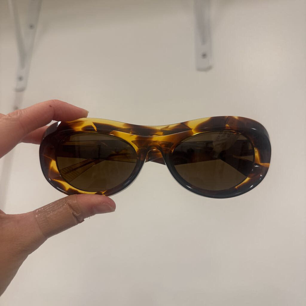 Brown Oval Sunglasses w/ Case
