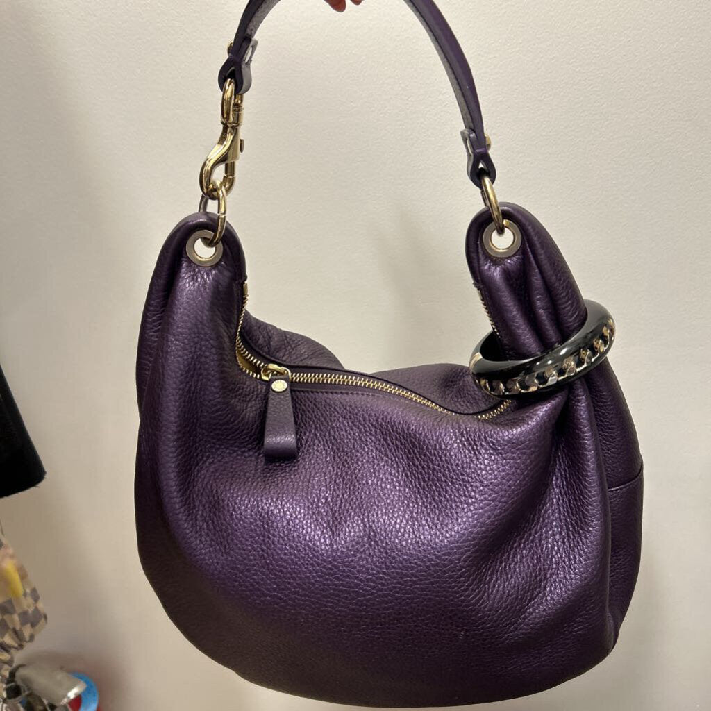 Metallic Purple Bangle Hobo Bag