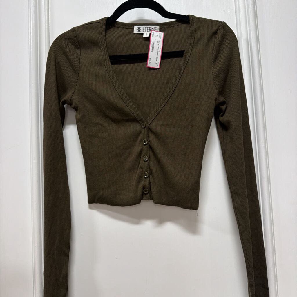 Green Cotton Blend LS Tee