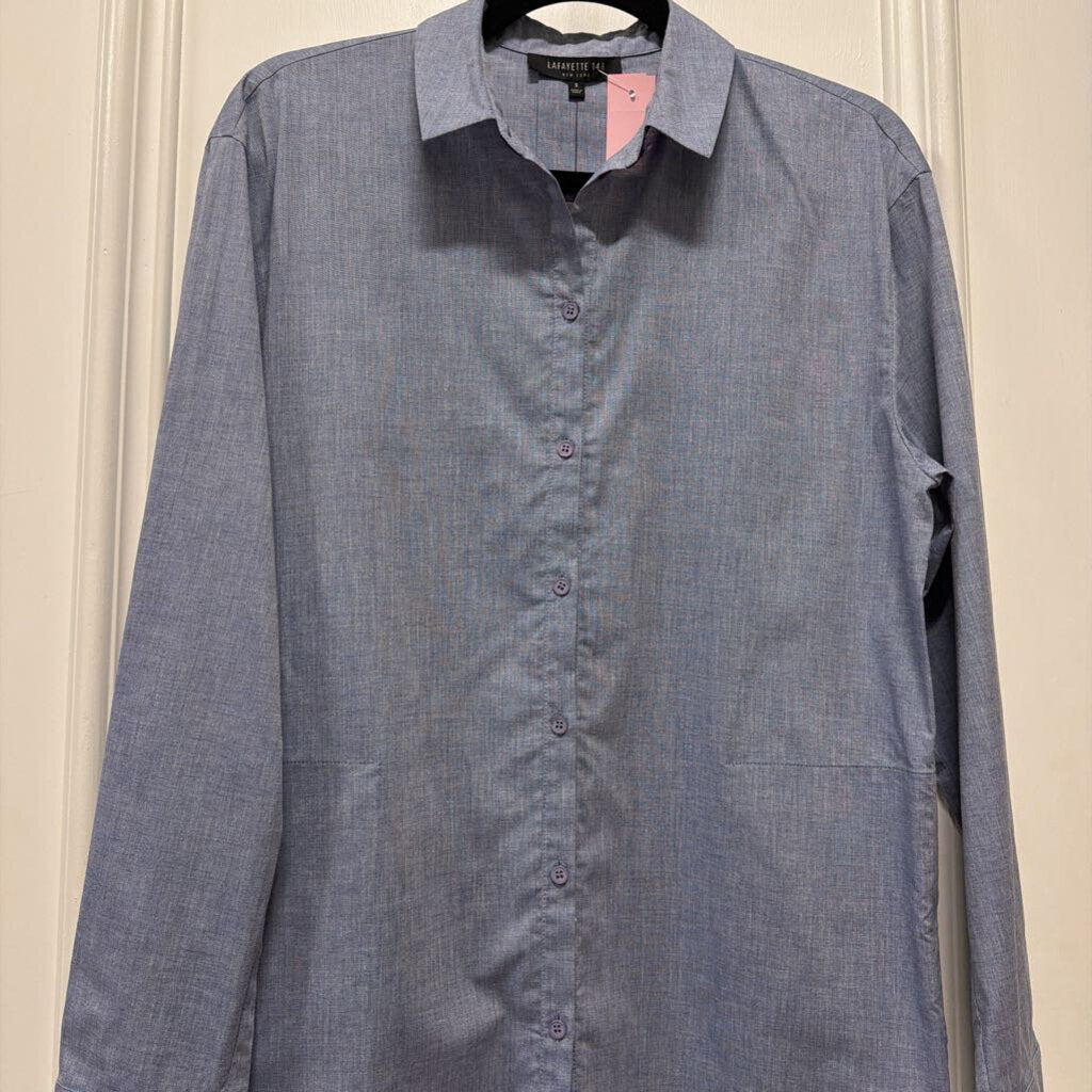 Blue Cotton Shirt w/ Pockets